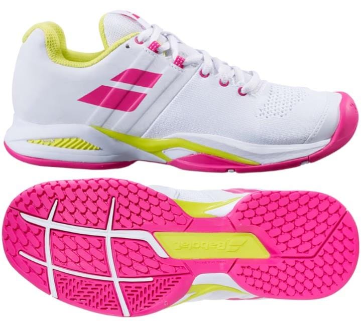 Babolat Propulse Blast All Court Womens Tennis Shoes White Red Rose