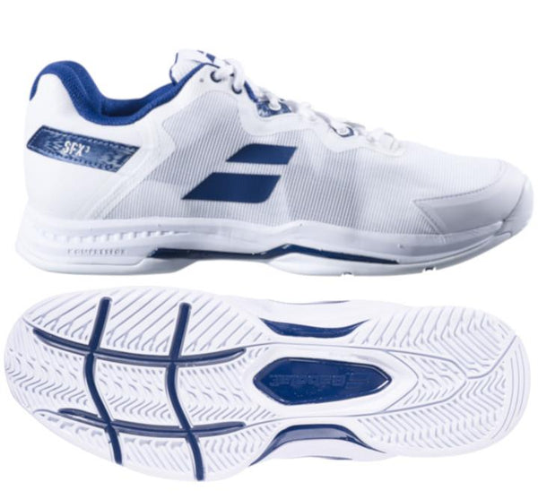 Babolat SFX3 All Court Mens Tennis Shoes White Navy Tennis HQ