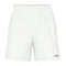 HEAD Vision Power Men's Tennis Shorts in white feature an elastic waistband and pockets. The sporty design displays "HEAD" in small black letters on the lower left leg, and incorporates moisture transfer technology for a smooth, lightweight feel perfect for sports and exercise.