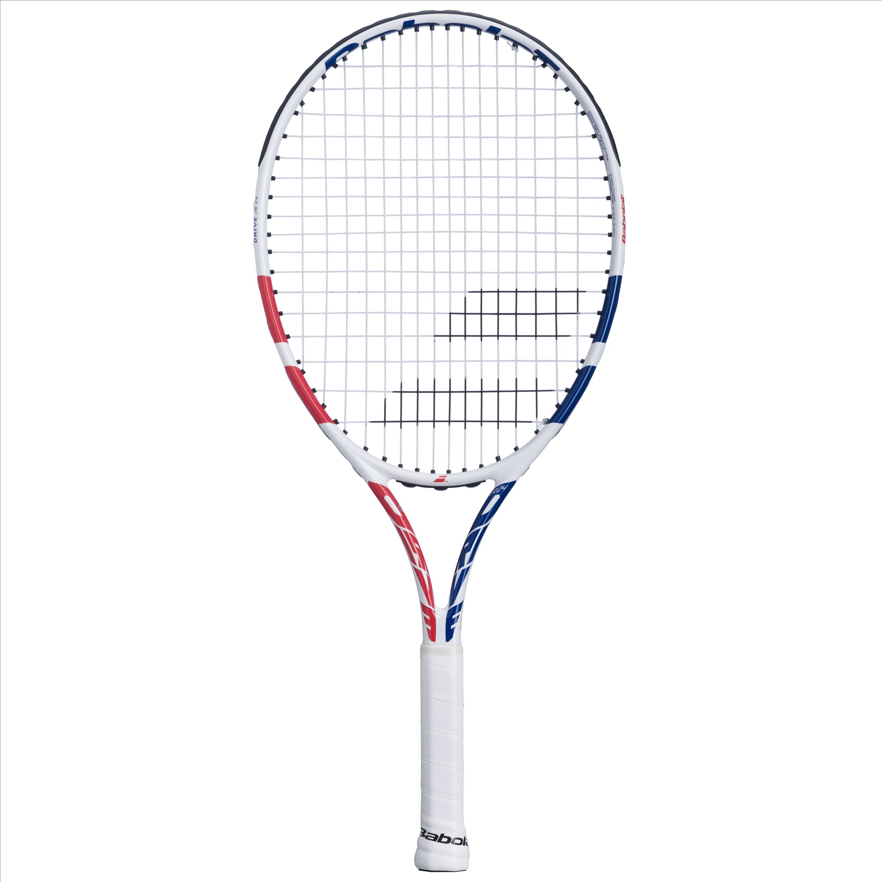 Babolat Drive Junior 24 Girls Tennis Racket - White / Pink / Blue - Face