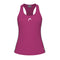 This vivid pink Women's Tennis Tank Top from HEAD, known as the Spirit Tank Top, showcases a racerback design and incorporates Moisture Transfer Microfibre technology. It has a small white logo on the chest and a circular logo near the bottom hem, seamlessly blending style with performance.