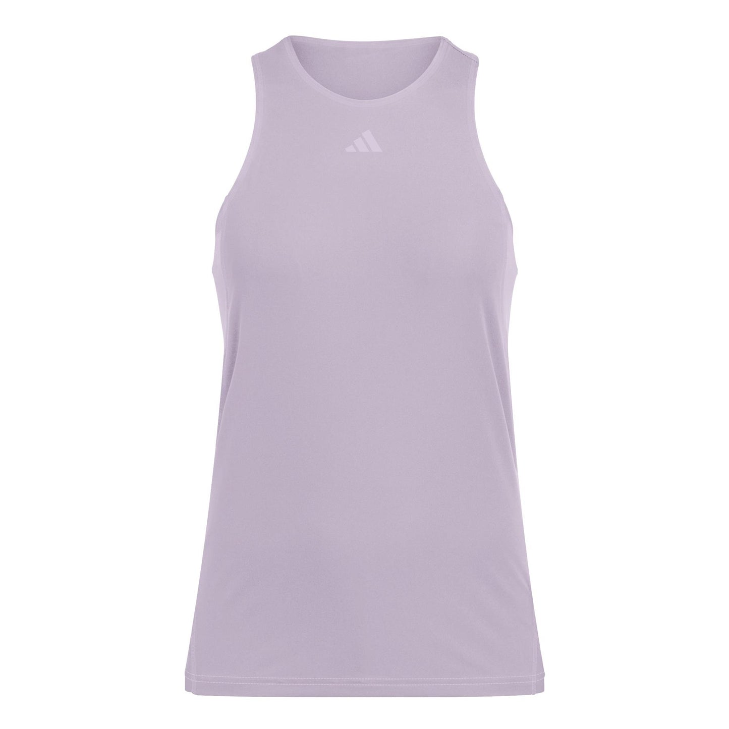 The adidas Womens Club Tennis Tank Top in pink is an athletic, sleeveless piece with a round neckline and a small logo on the upper chest. Made from recycled materials featuring CLIMACOOL technology, it combines style and performance against a plain white background.