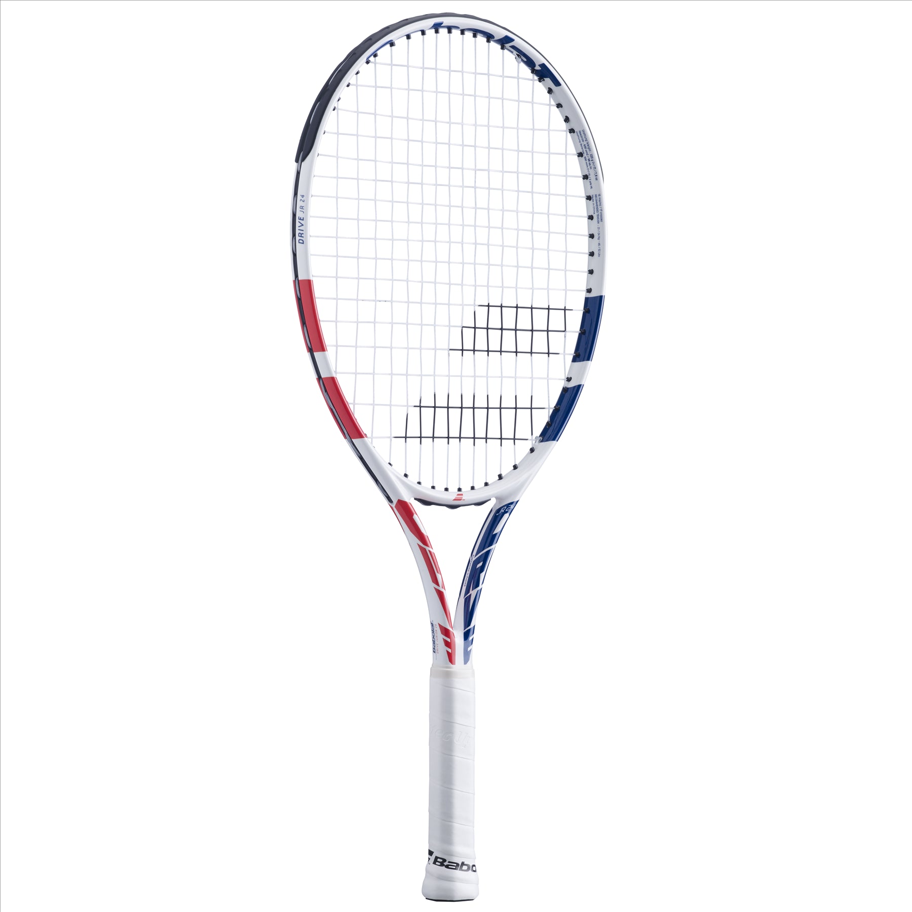 Babolat Drive Junior 24 Girls Tennis Racket - White / Pink / Blue - Right