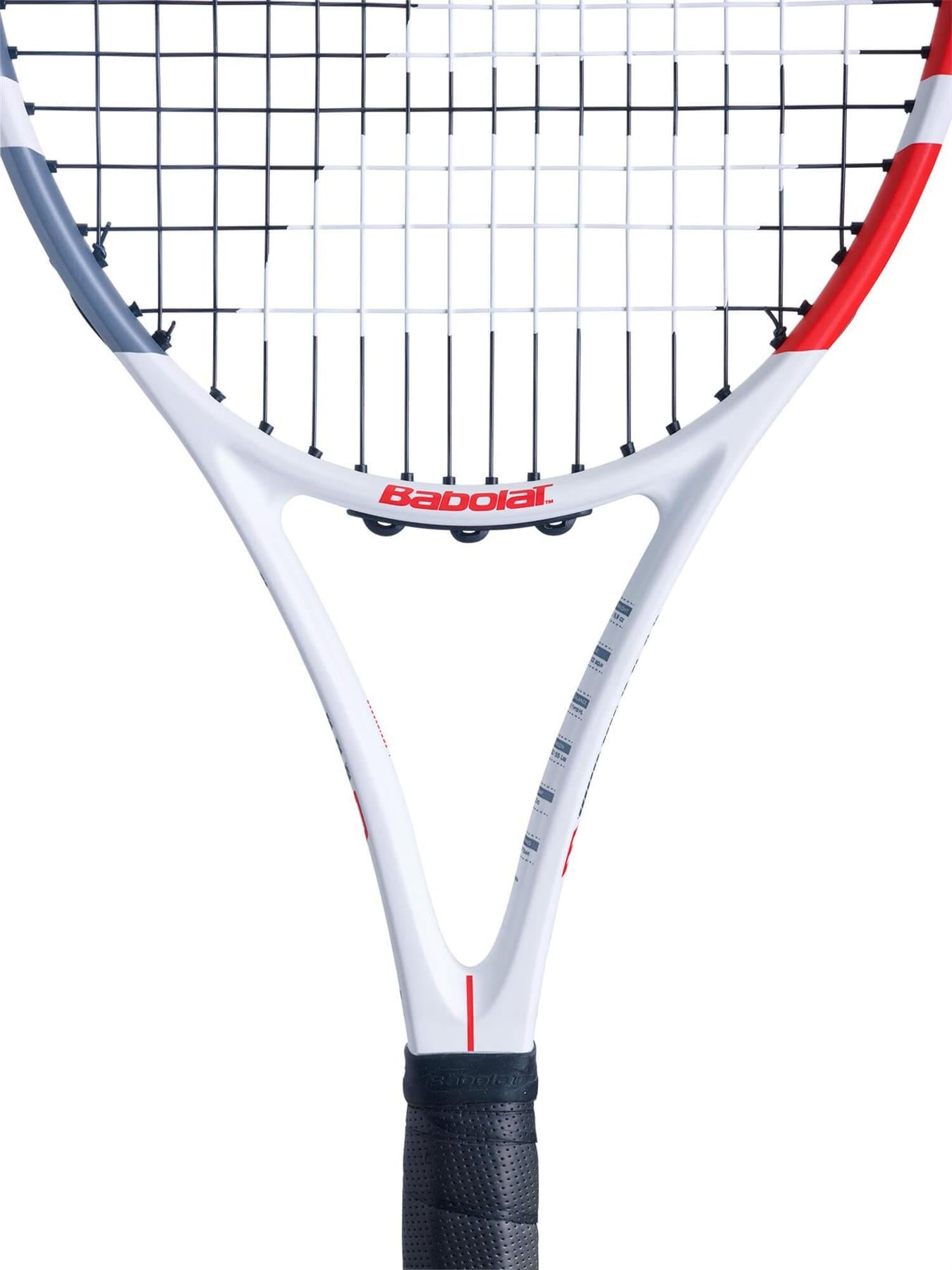 Babolat Strike EVO Tennis Racket White Red Black Strung