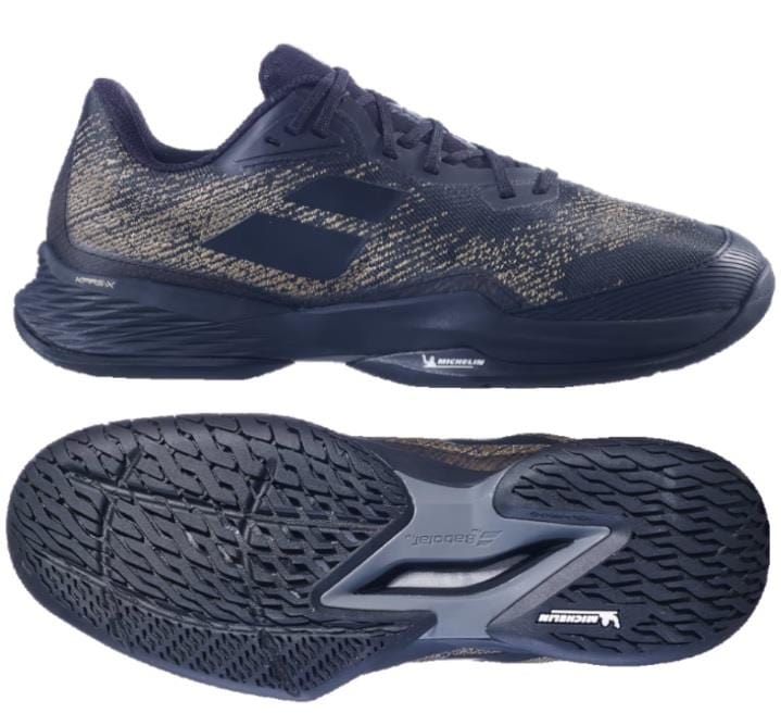 Babolat Jet Mach 3 All Court WIDE Mens Tennis Shoes - Black Gold ...