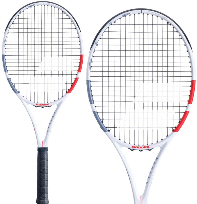 Babolat Strike EVO Tennis Racket White Red Black Strung